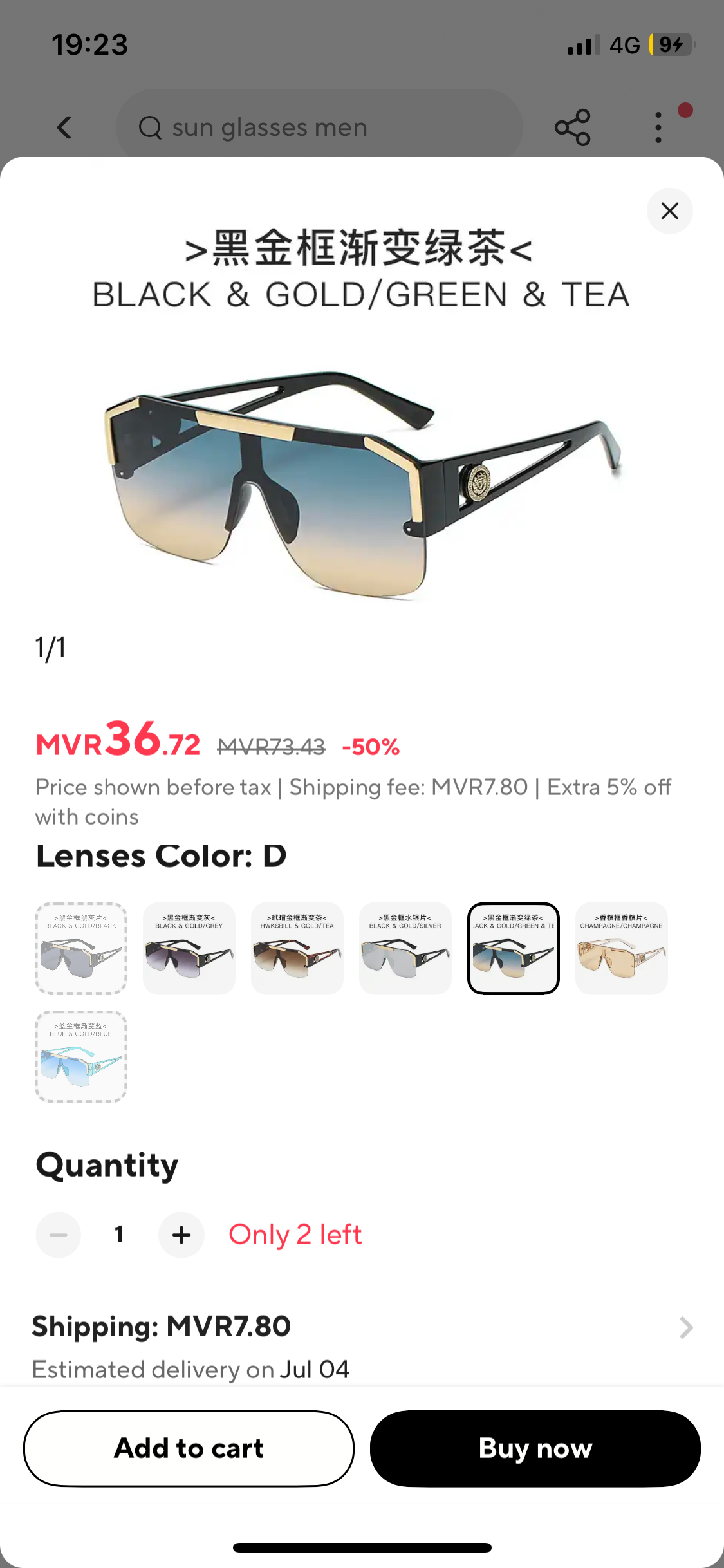 Mens oversized luxury sunglass ( multiple colours ) _4