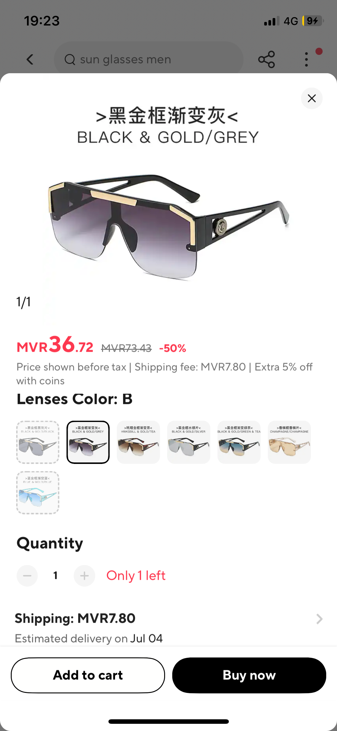 Mens oversized luxury sunglass ( multiple colours ) _1