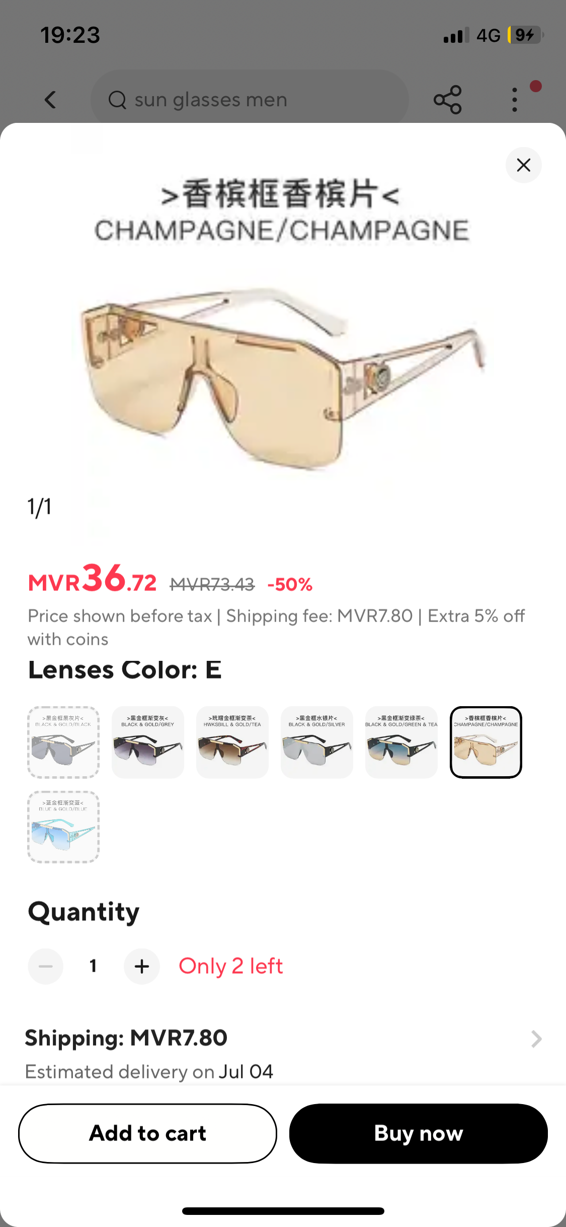 Mens oversized luxury sunglass ( multiple colours ) _5