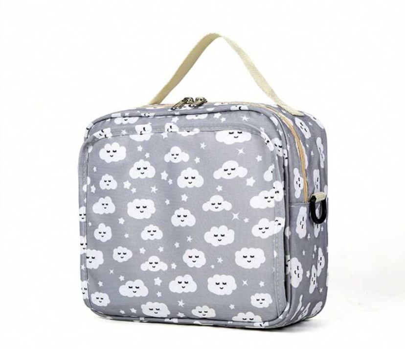 1Pc Gender Neutral grey clouds Diaper Bag _1