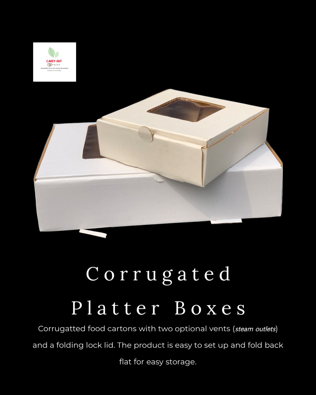 CATERING PLATTER BOXES - 8” x 8” x 3.5” / WHITE_11