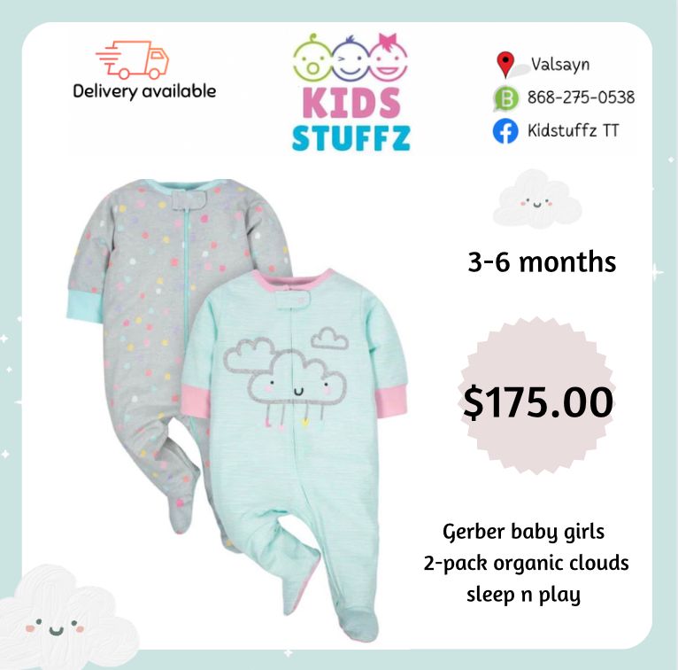 Gerber baby girl 2-pack footed sleep n play 3-6 m_1