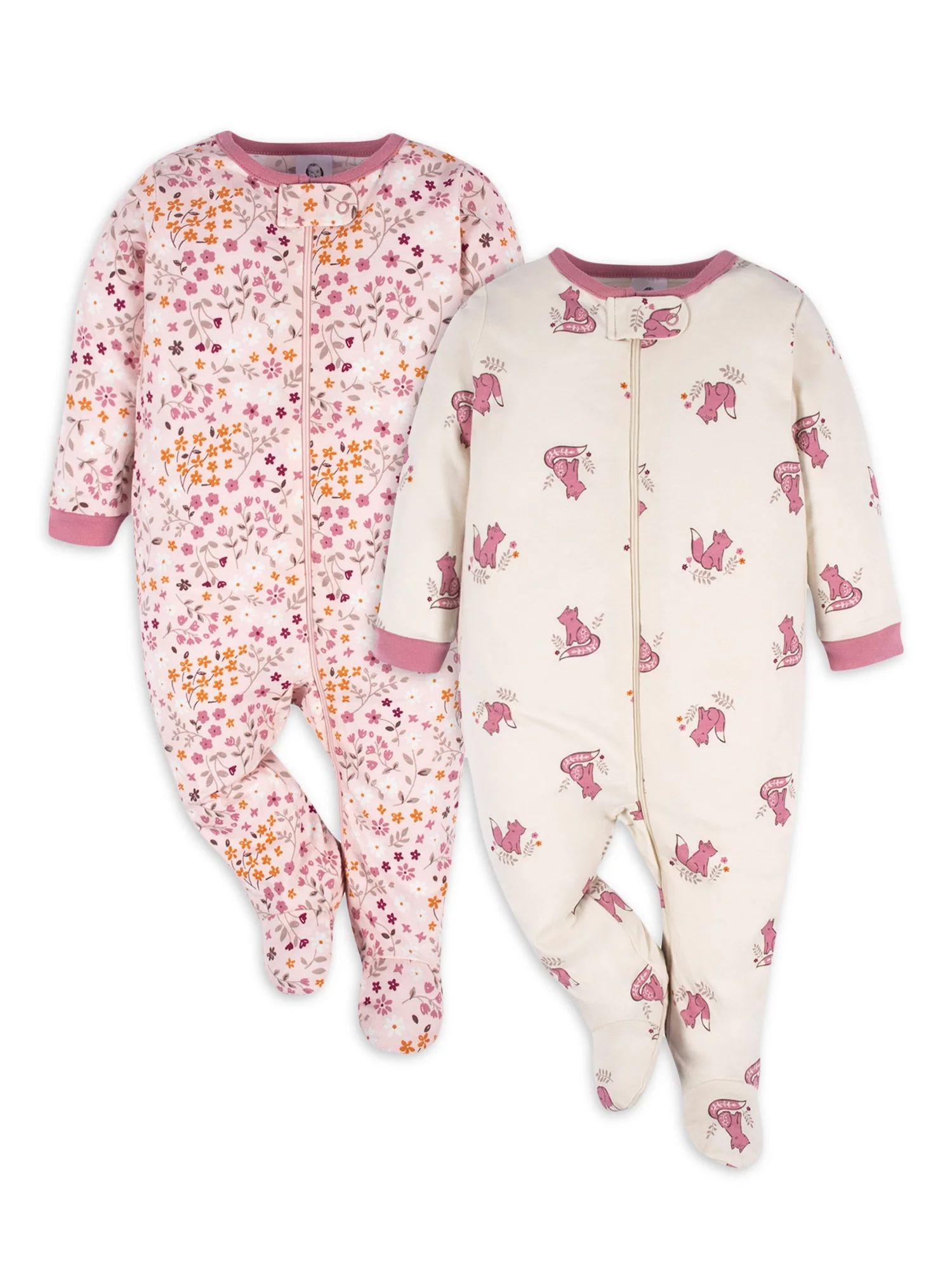 Gerber baby girl 2-pack footed sleep n play 3-6 m_0