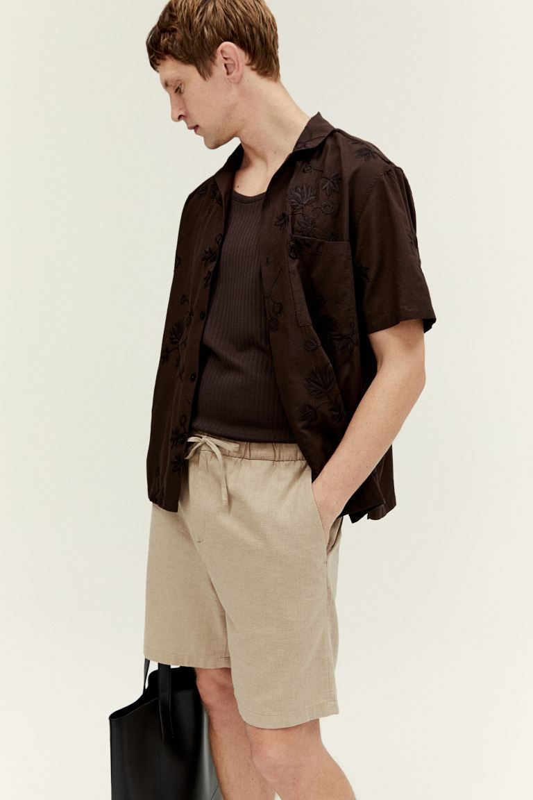 H&M Regular Fit Linen- blend Shorts_0