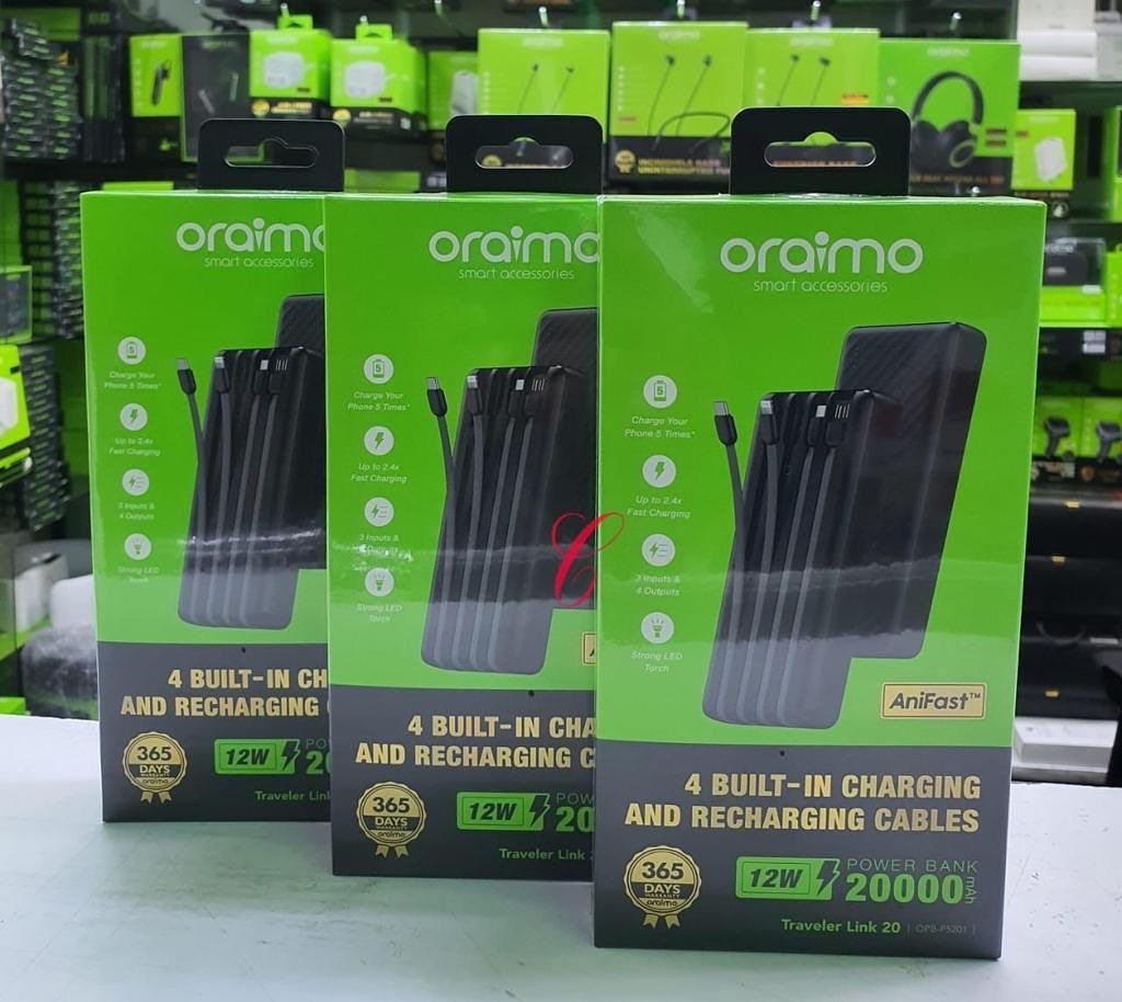 Oraimo 20000mAh avec 4 cordons _0