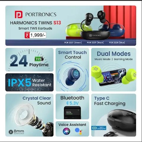 Portronics Harmonics Twins S13 TWS (Assorted Color)_2