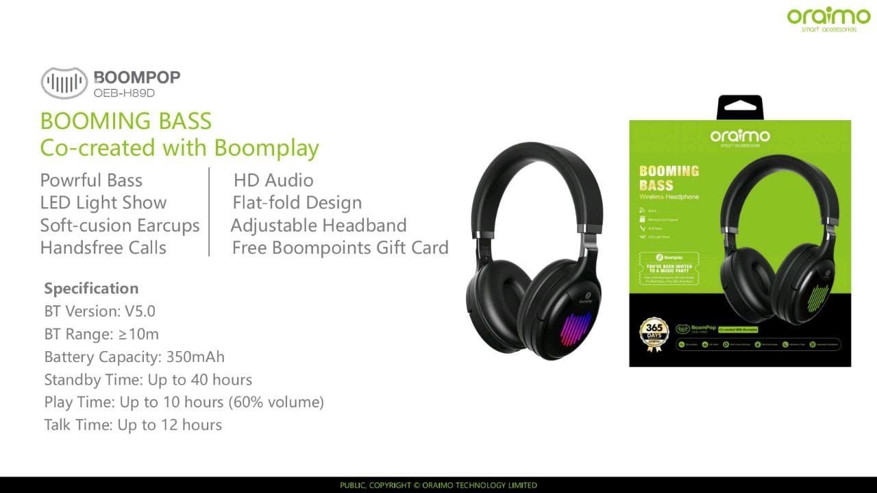 Oraimo casque Boomplay_1