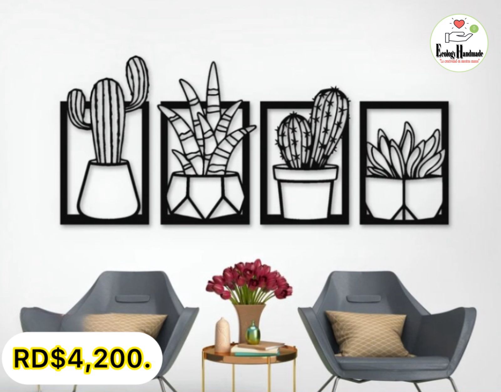 Cuarteto cactus” 15 x 10 pulgadas 🌵_0