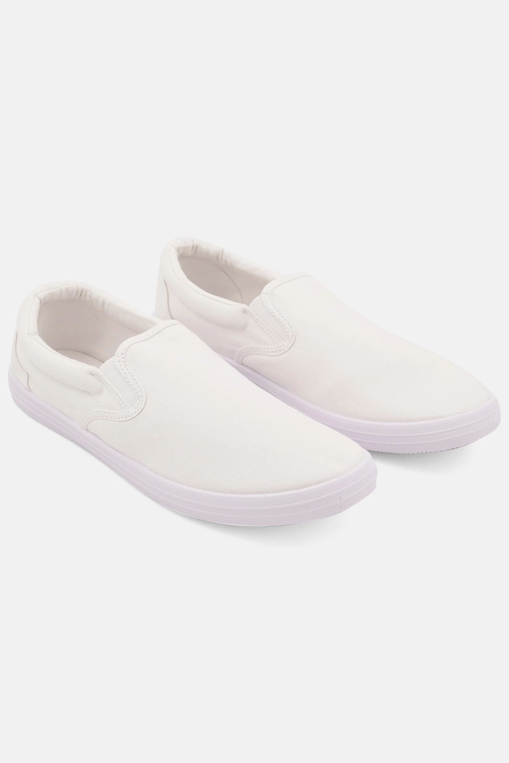 Asos Design Men Slip On Plimsolls Casual Shoes, White_0