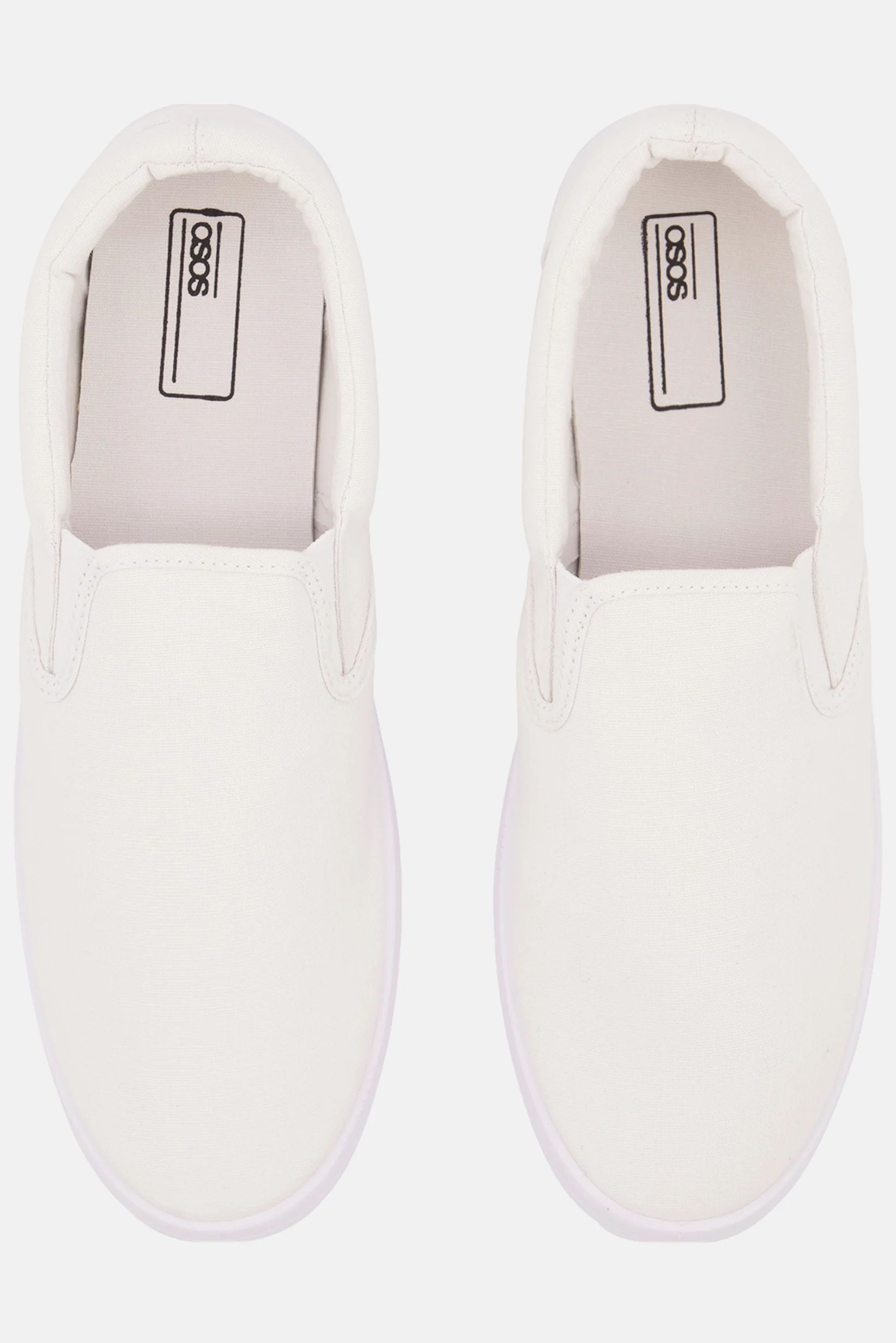 Asos Design Men Slip On Plimsolls Casual Shoes, White_1