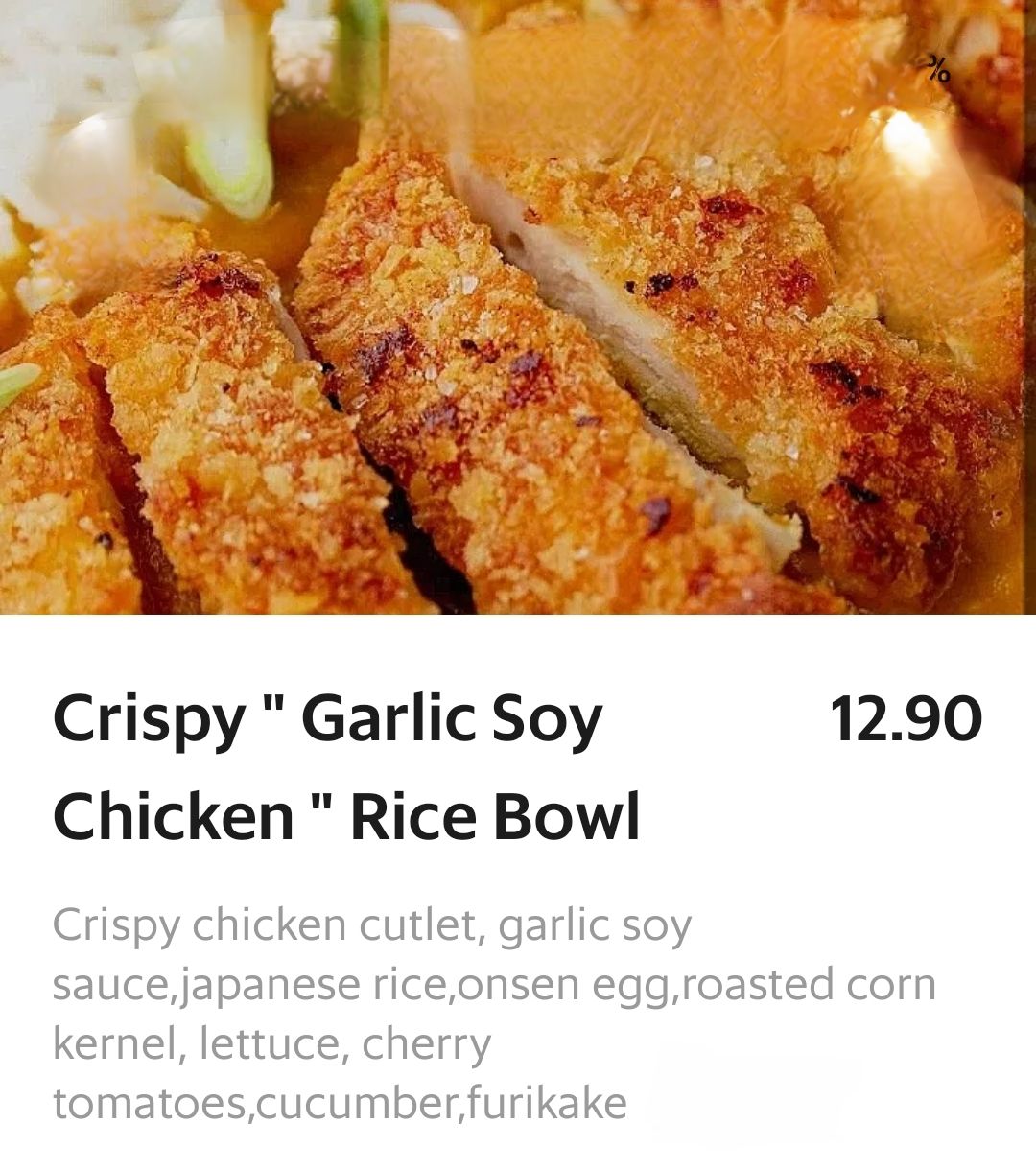 Crispy chicken garlic soy rice bowl _0