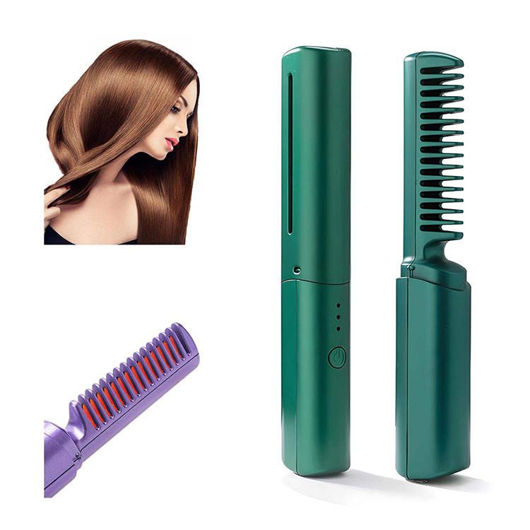 Mini wireless Hair Straightener comb_0