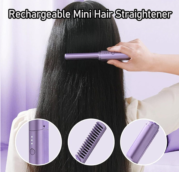 Mini wireless Hair Straightener comb_9