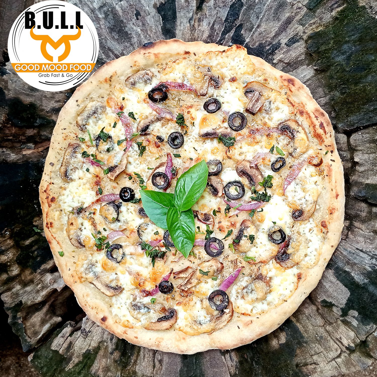 Pizza Bugsy - Jamur Dengan Saus Keju Alfredo _0