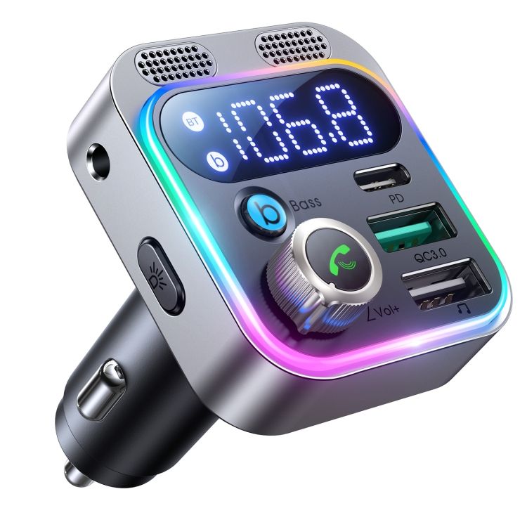 JOYROOM JR-CL16 48W Bluetooth 5.0 Car Wireless FM Transmitter(Silver)_2