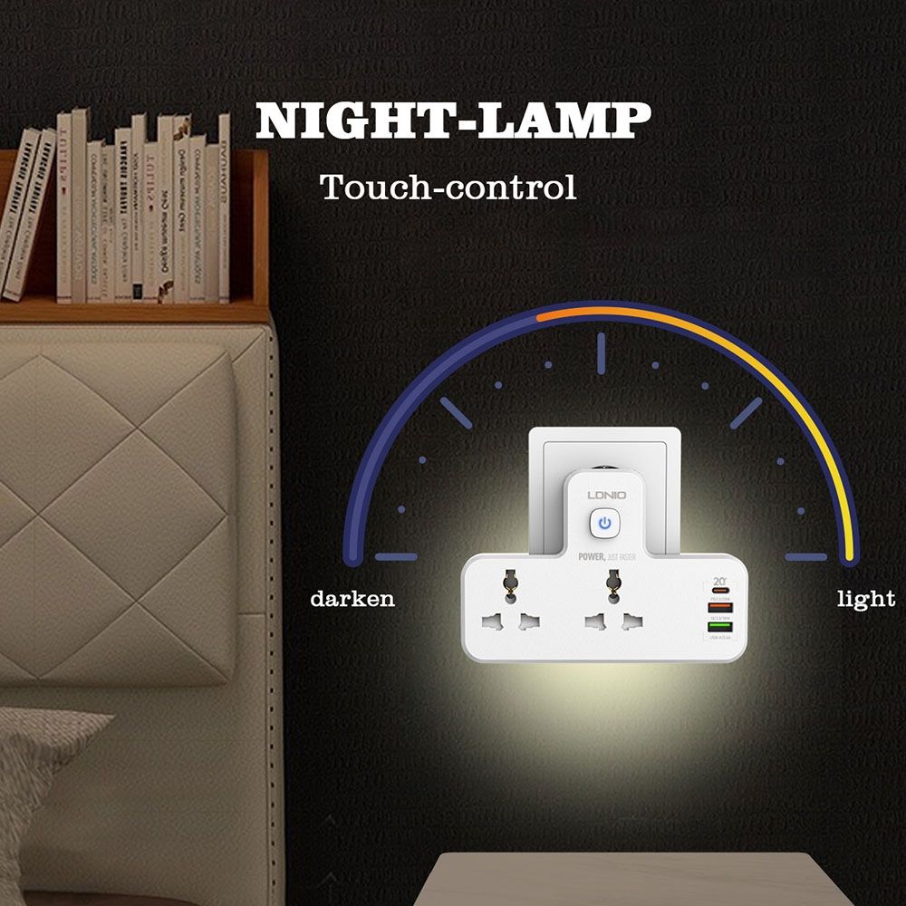 Multifunctional Home Fast Charging Socket with Night Light_5