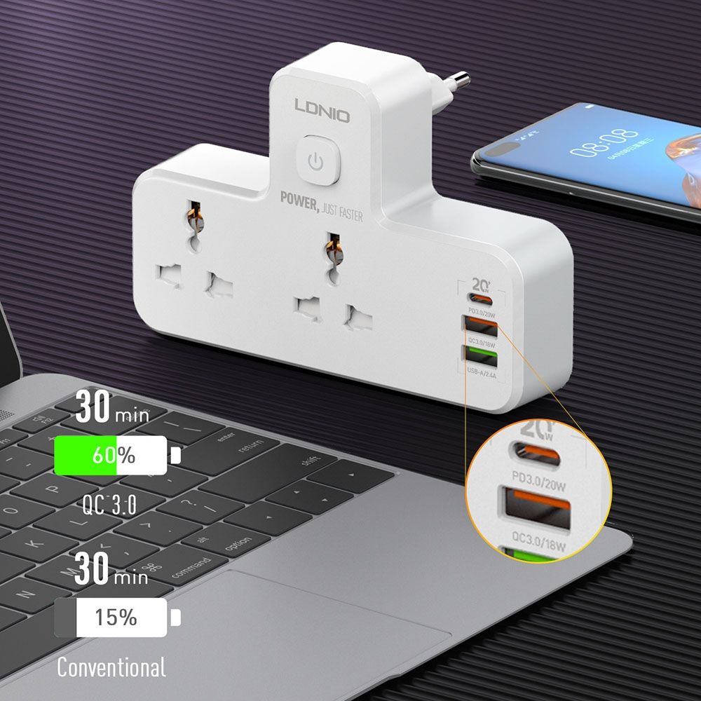 Multifunctional Home Fast Charging Socket with Night Light_6