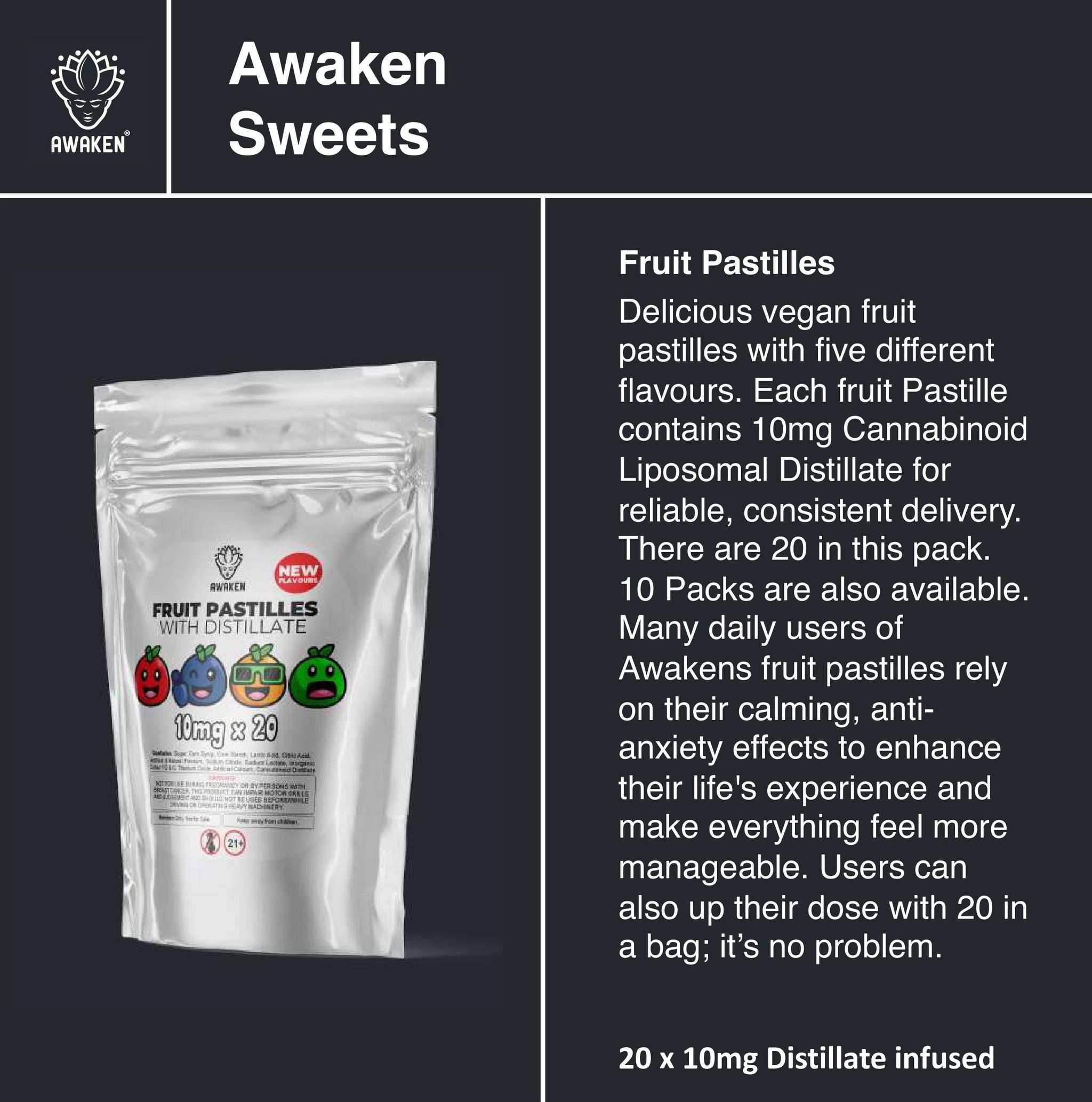 Awaken Fruit Pastilles 20 x 10mg_0