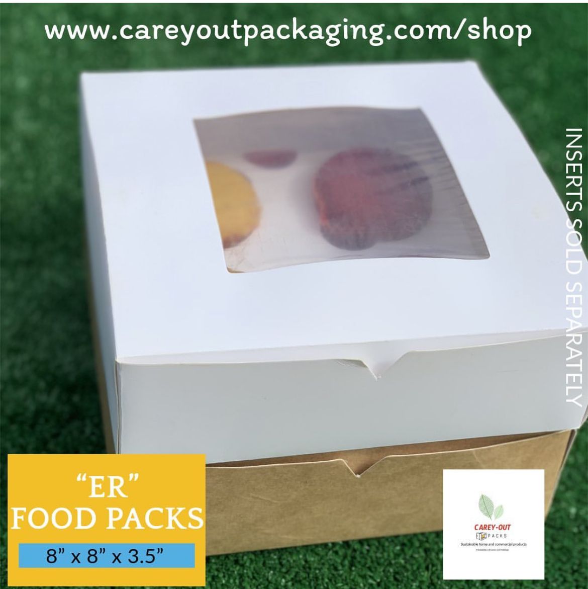 PLAIN  WHITE “ER” TAKEOUT BOXES - 8” x 8” x 3.5”  / WINDOWED & NON WINDOWED_14