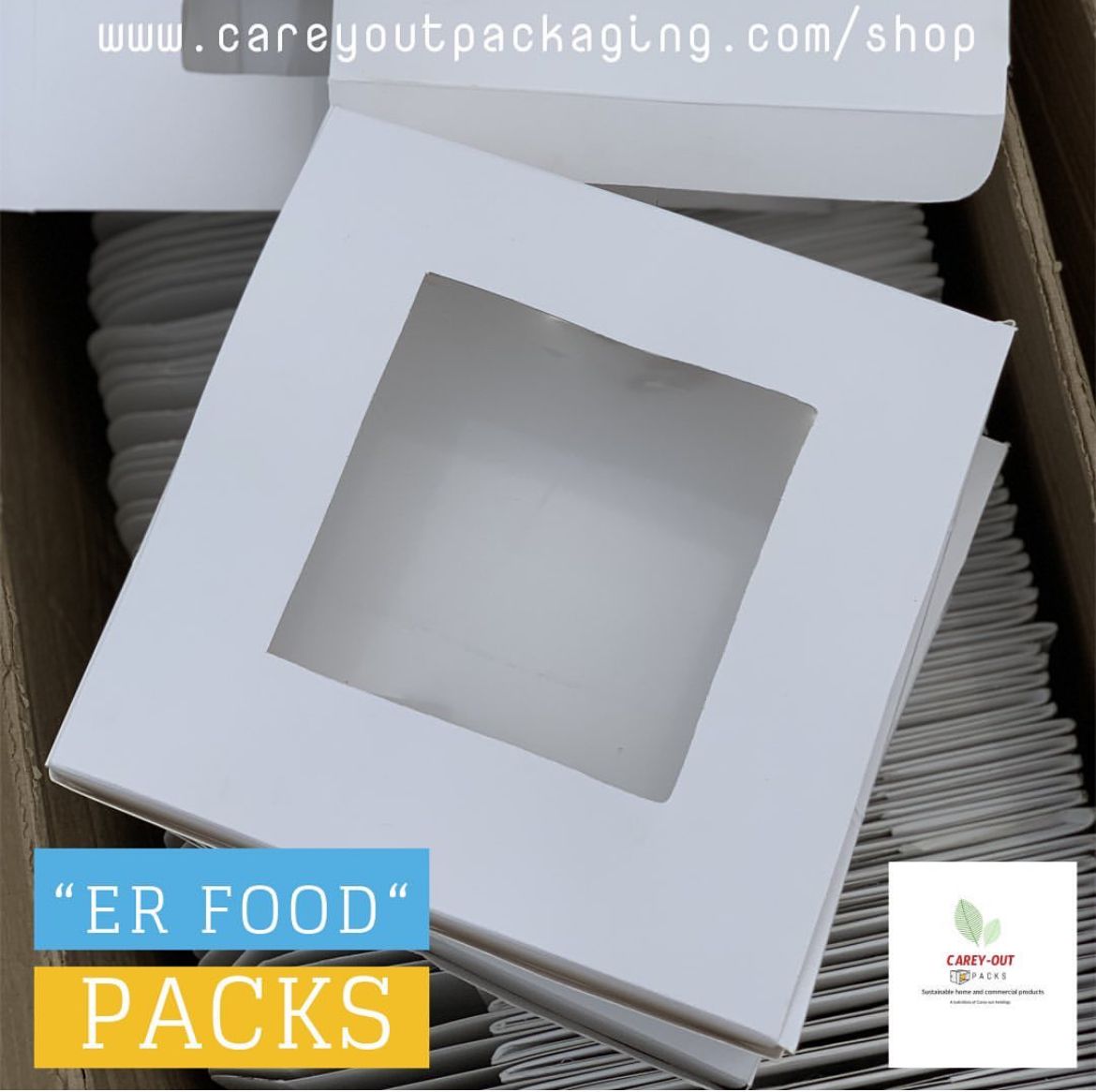 PLAIN  WHITE “ER” TAKEOUT BOXES - 8” x 8” x 3.5”  / WINDOWED & NON WINDOWED_1