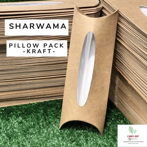 KRAFT SHAWARMA PILLOW PACKS - 380gsm / WINDOWED & NON WINDOWED _11