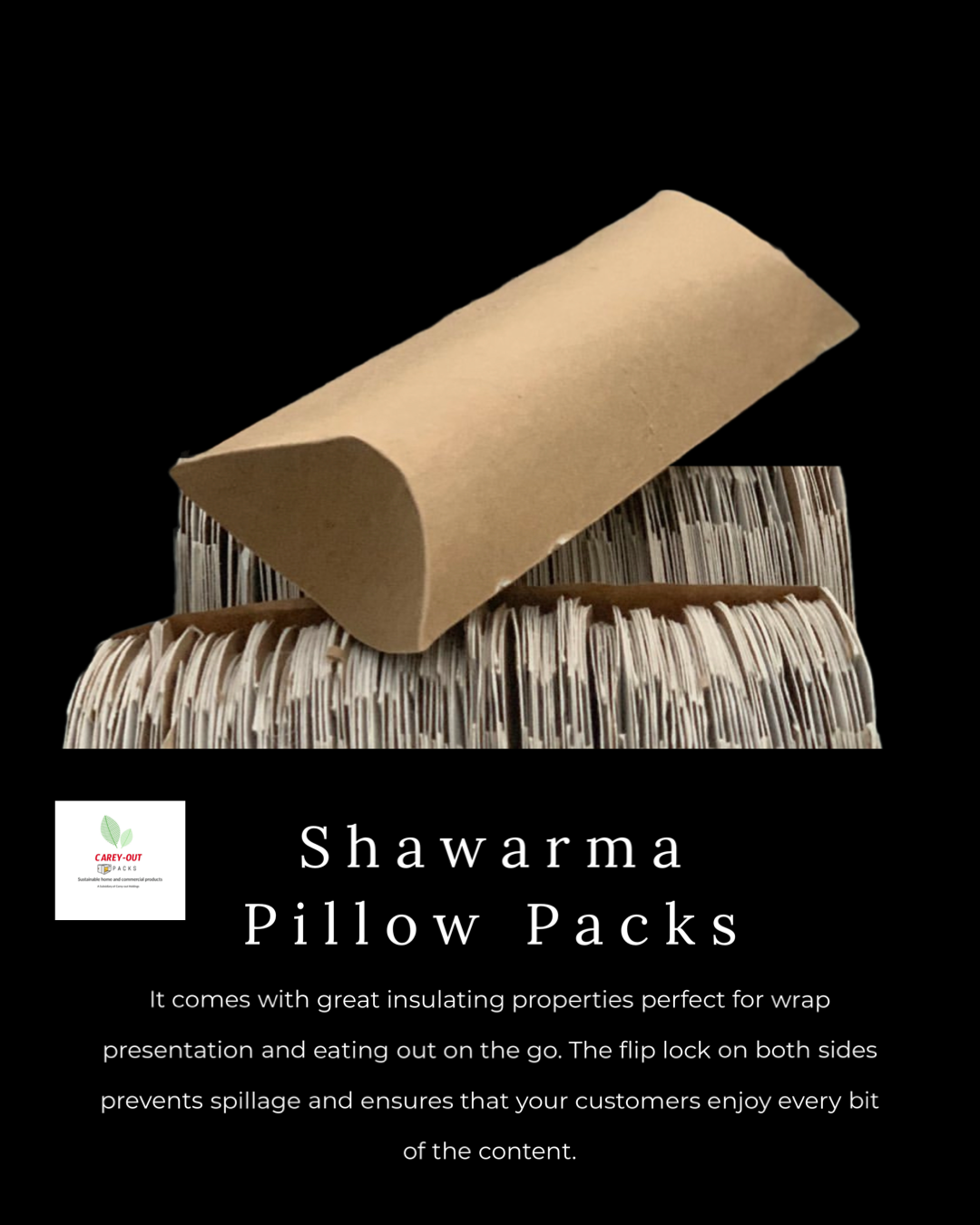 KRAFT SHAWARMA PILLOW PACKS - 380gsm / WINDOWED & NON WINDOWED _7