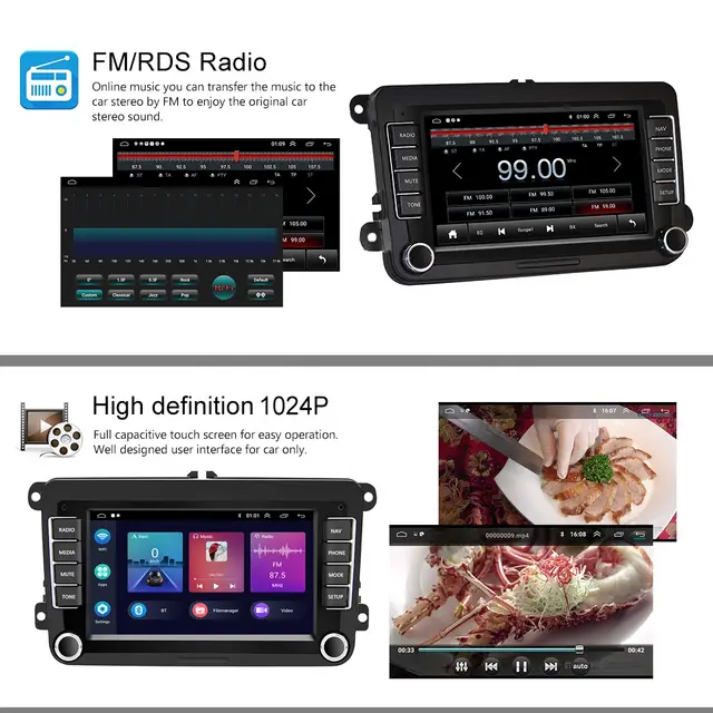 Rádio android 7" Volkswagen Skoda Seat 2/64GB Carplay WiFi CANBUS_8