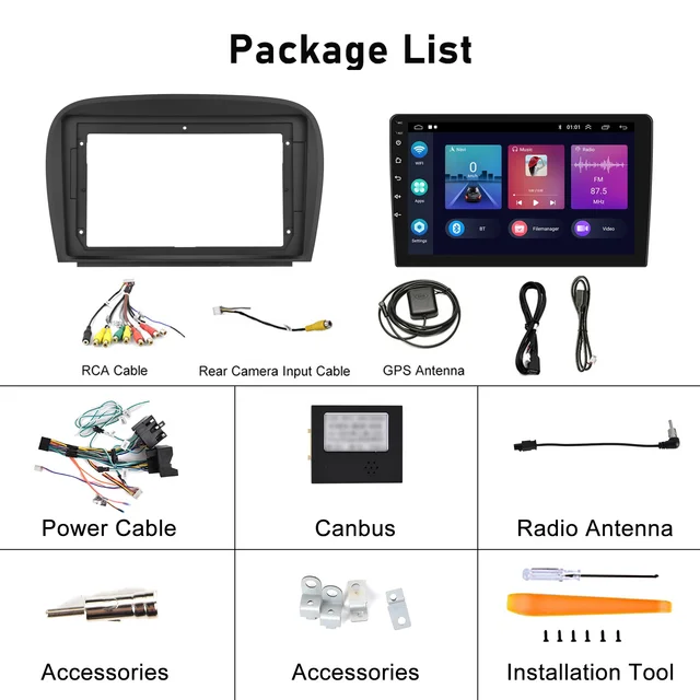 Rádio 9" android Mercedes Benz SL CARPLAY WIFI GPS 2/32GB Novo_6