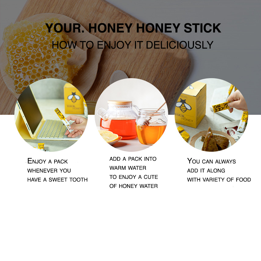 100% Natural Pure Acacia Honey Sticks (10g x 50sticks)_5