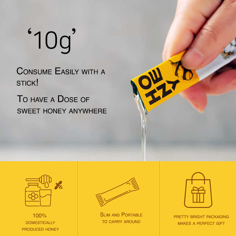 100% Natural Pure Acacia Honey Sticks (10g x 50sticks)_1