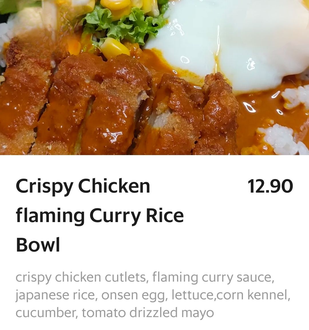 Crispy chicken flaming curry rice bowl _0