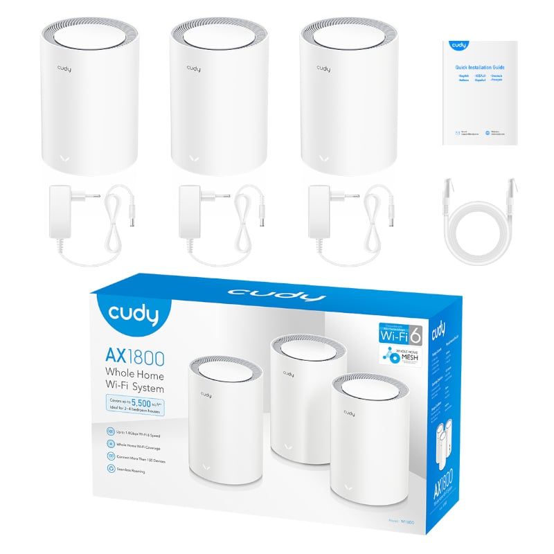 Cudy Dual Band WiFi 6 1800Mbps Gigabit Mesh 3 Pack | M1800 (3-Pack)_3