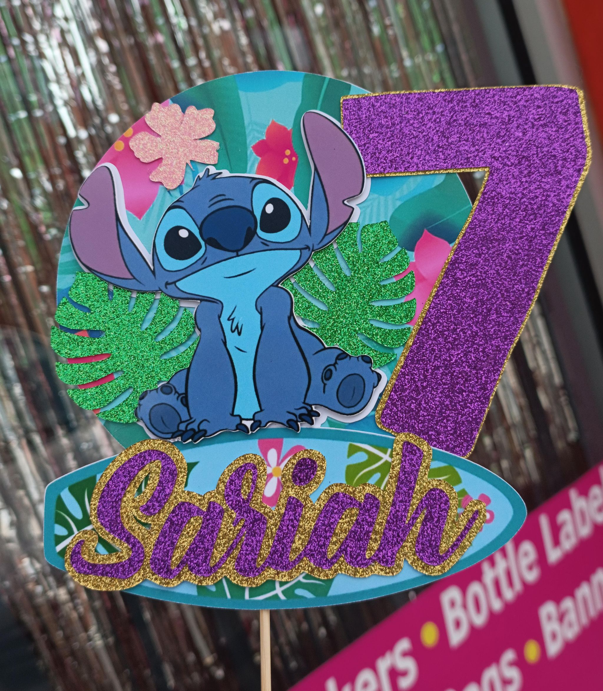 Personalized Flat Topper with Glitter_0