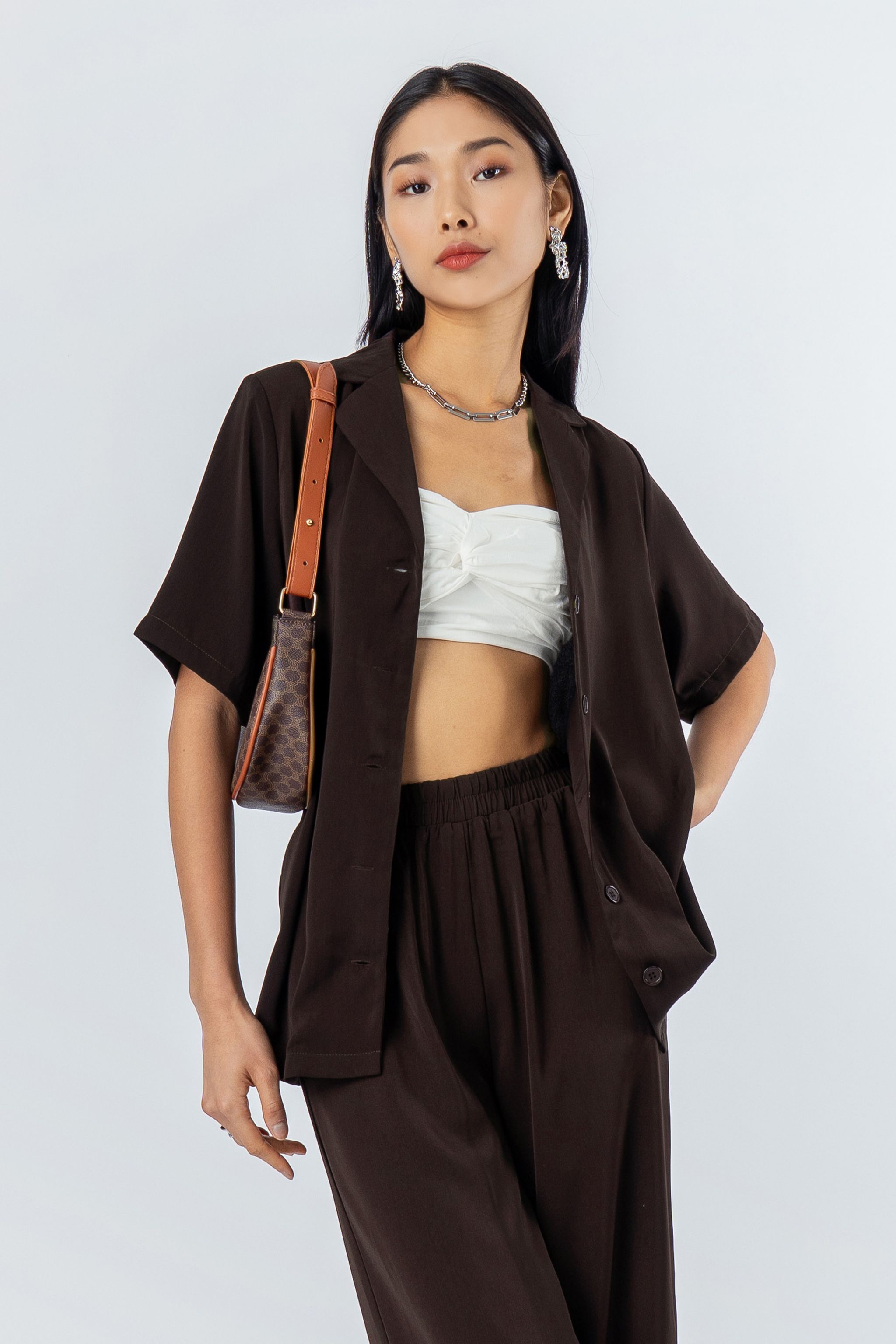 Trifecta Top in Brown (XS)_2