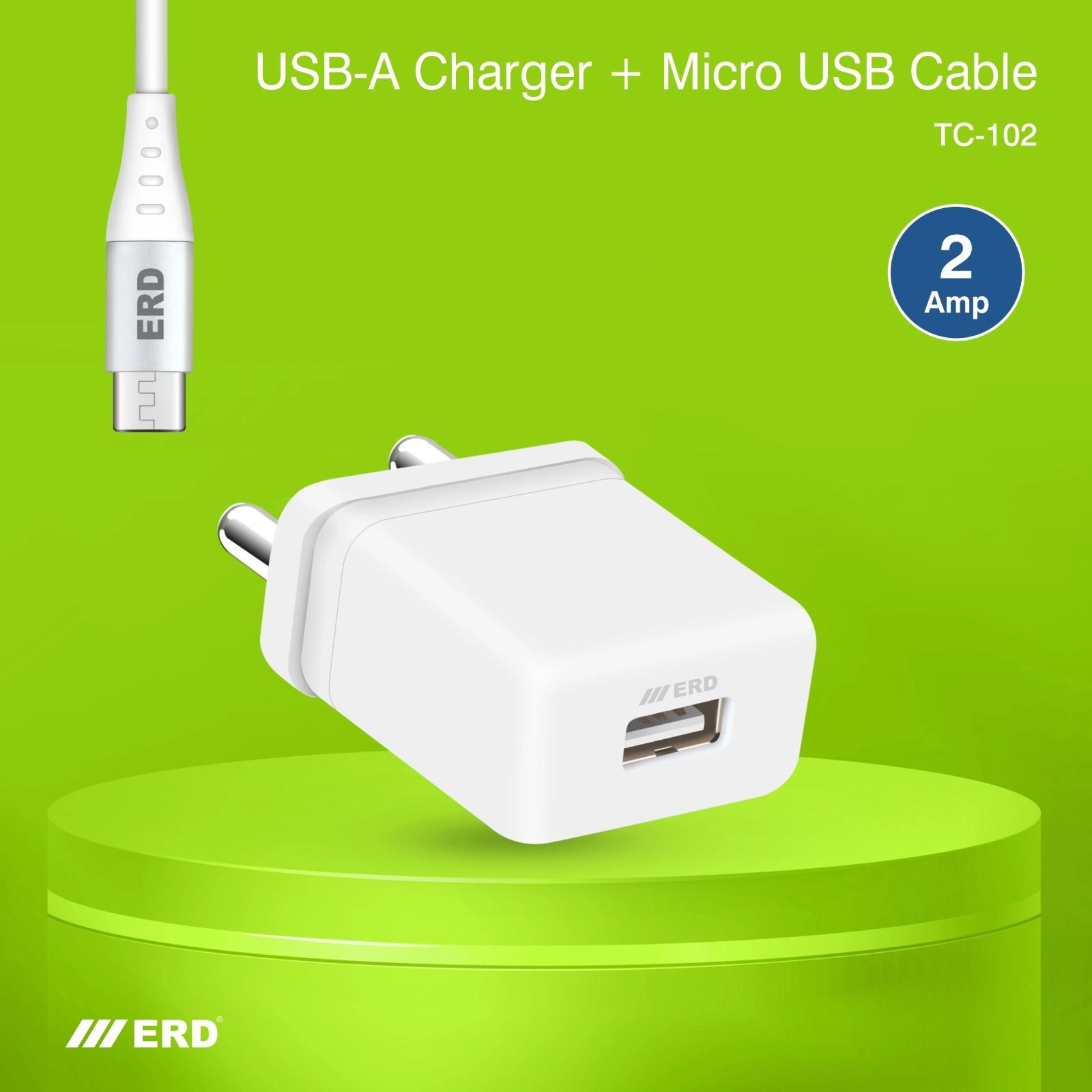 ERD Pro Series TC-102 Charger With Micro USB CABLE, 5V/2Amp_2