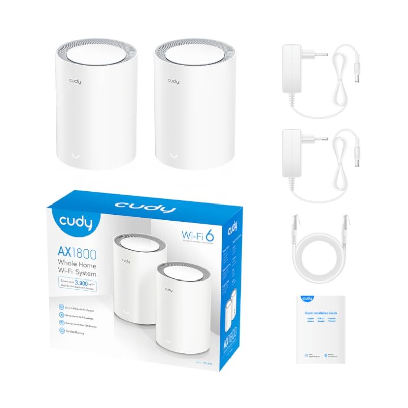 Cudy Dual Band WiFi 6 1800Mbps Gigabit Mesh 2 Pack | M1800 (2-Pack)_3