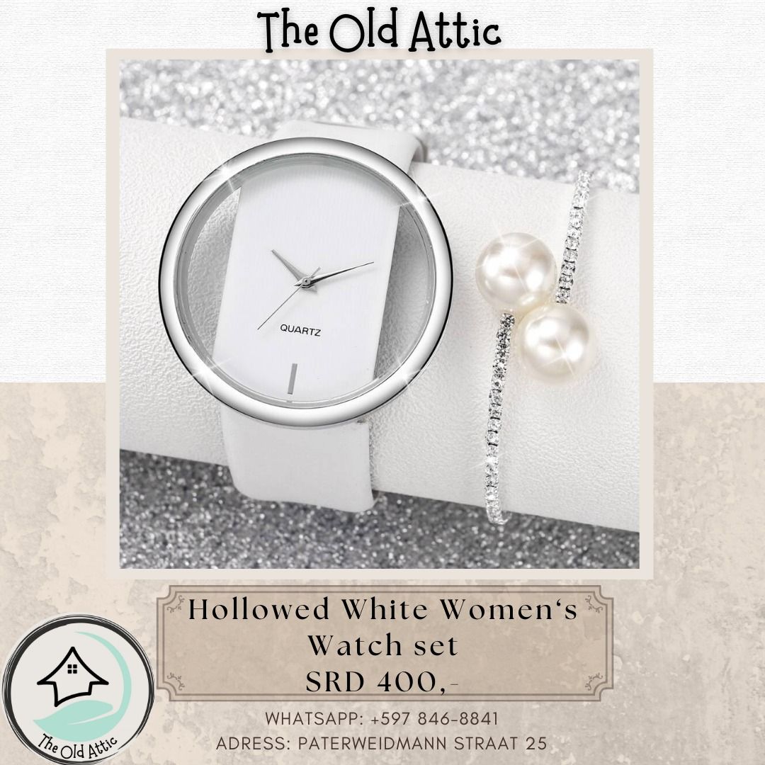 Hollowed White Women's Watch Set _0