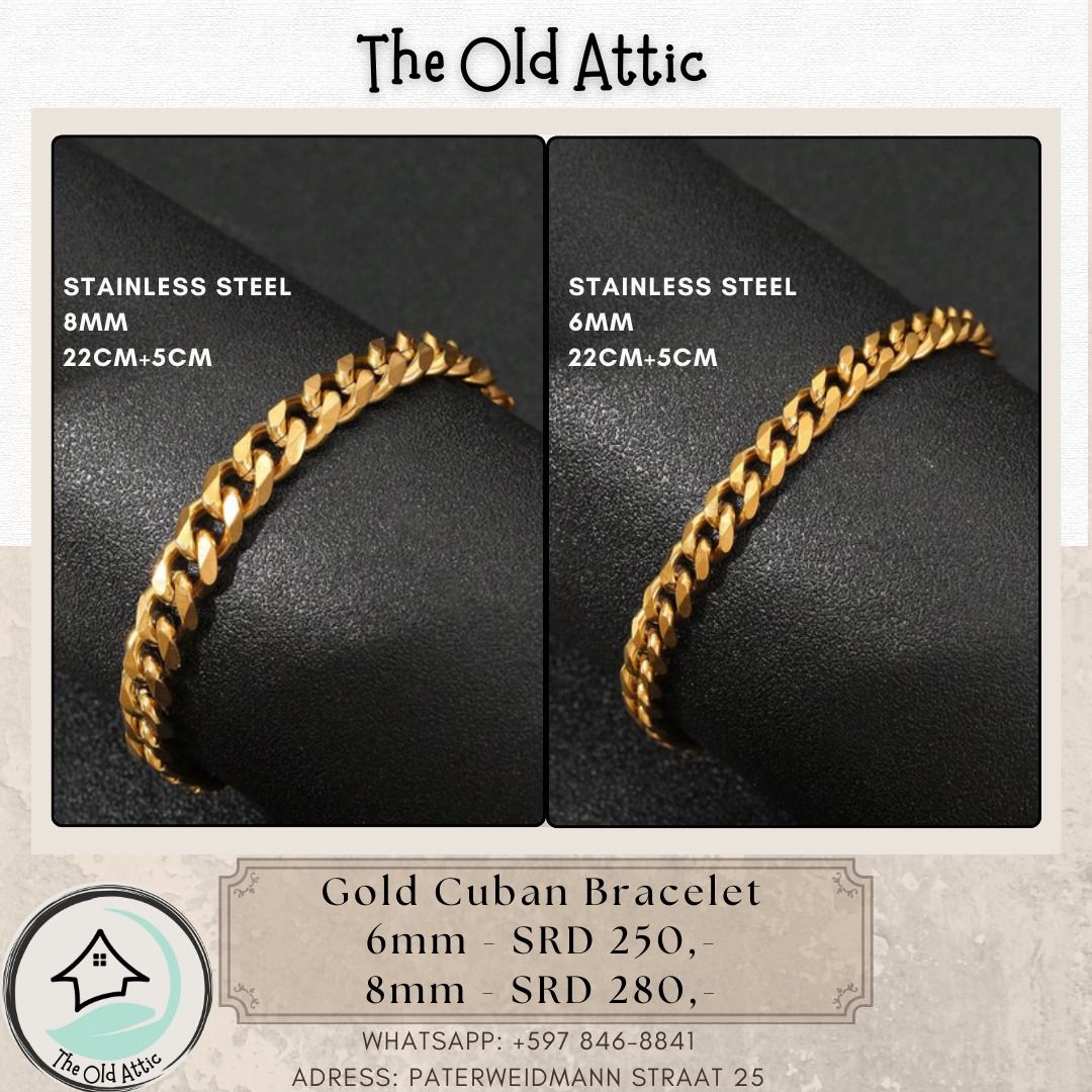 Gold Cuban Bracelet 8MM_0