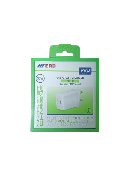 ERD Pro Series TC-133 33W Type-C Port Fast Charger (PD Charger Dock Only, White)_1