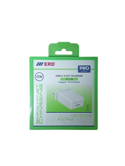 ERD Pro Series TC-132 25W Type-C Port Fast Charger (PD Charger Dock Only, White)_1