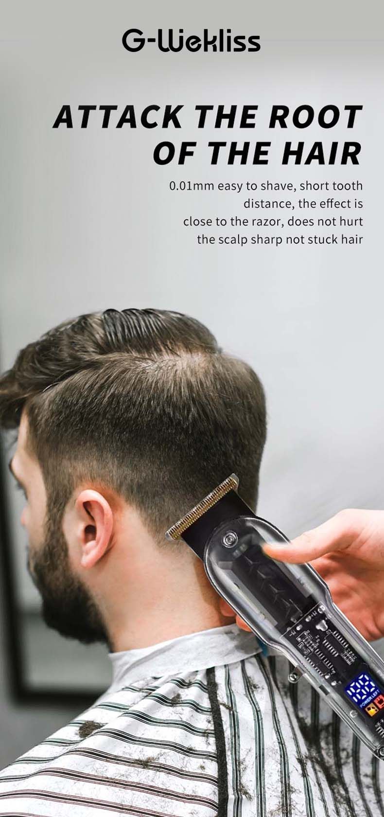 Máquina de cortar cabelo Ty-8268 corpo transparente _1
