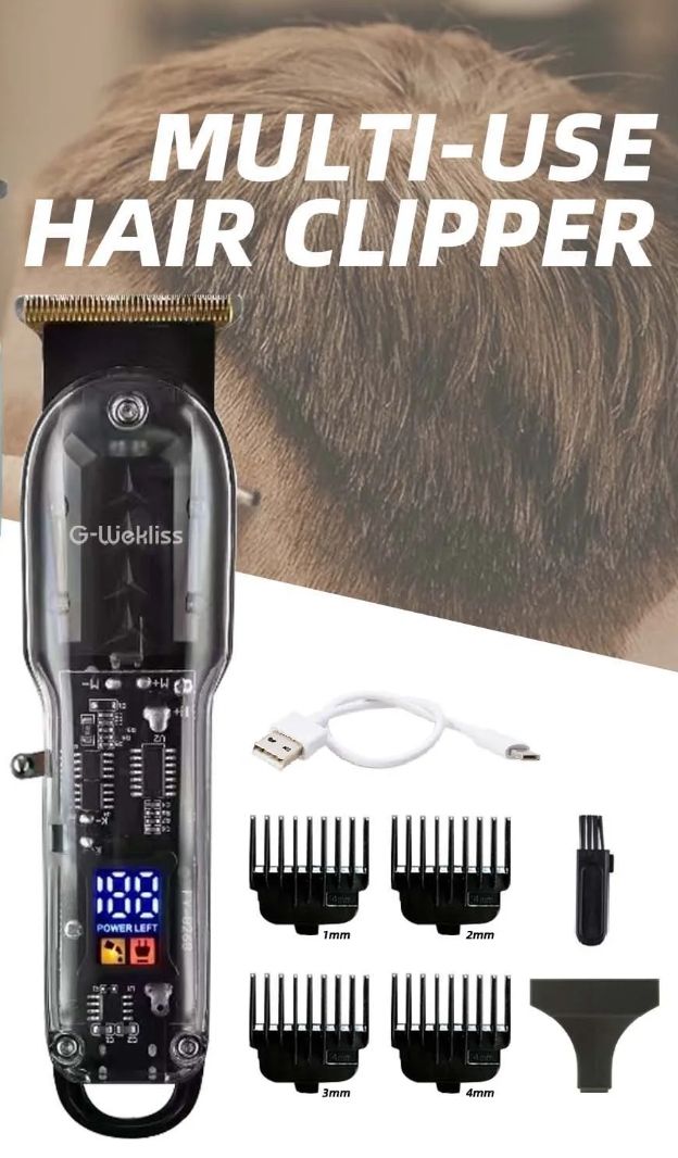 Máquina de cortar cabelo Ty-8268 corpo transparente _3