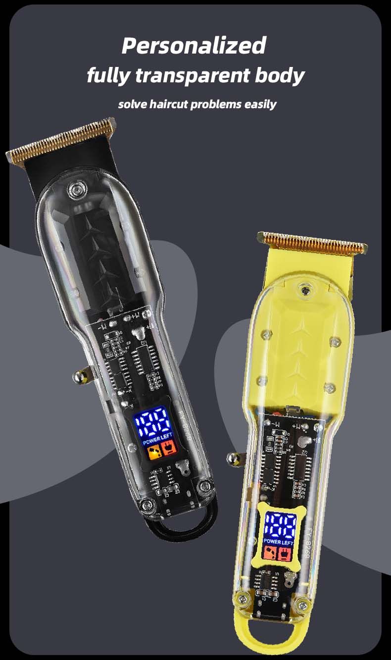 Máquina de cortar cabelo Ty-8268 corpo transparente _2