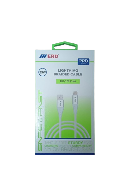 ERD Pro Series UC-170 Lightning Braided Cable (25W 1Meter White)_1