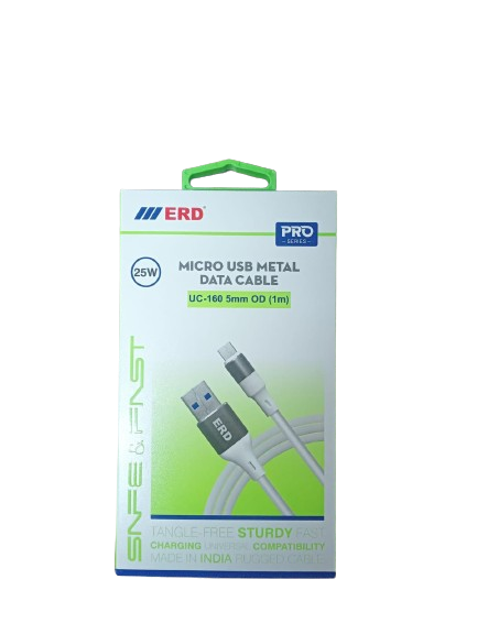 ERD Pro Series UC-160 Mico USB Metal Cable (65W, 5mm, 1Meter White)_1