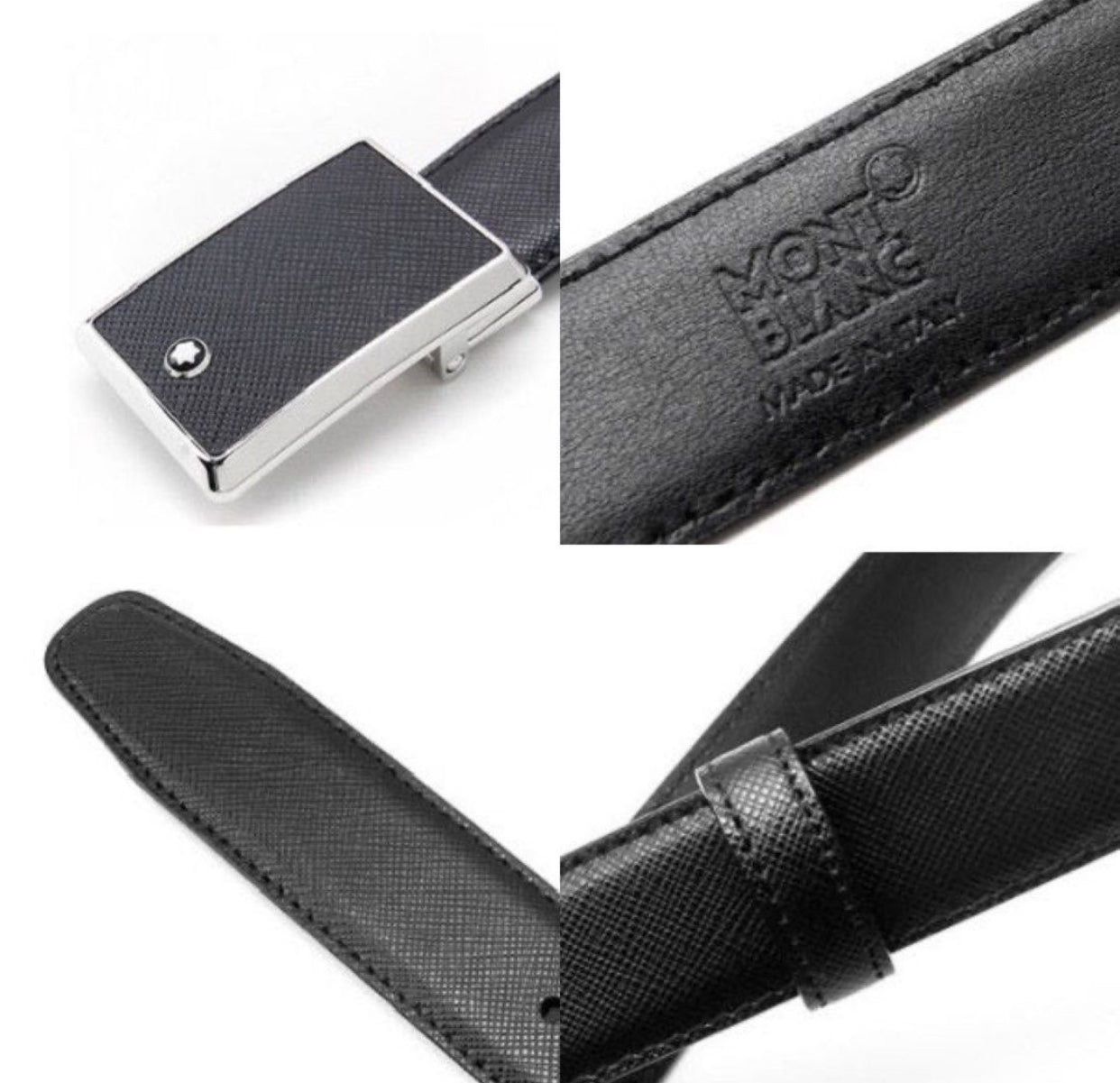 [BELT #114421] Montblanc Black 30mm Leather Belt_5