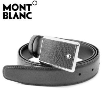 [BELT #114421] Montblanc Black 30mm Leather Belt_6