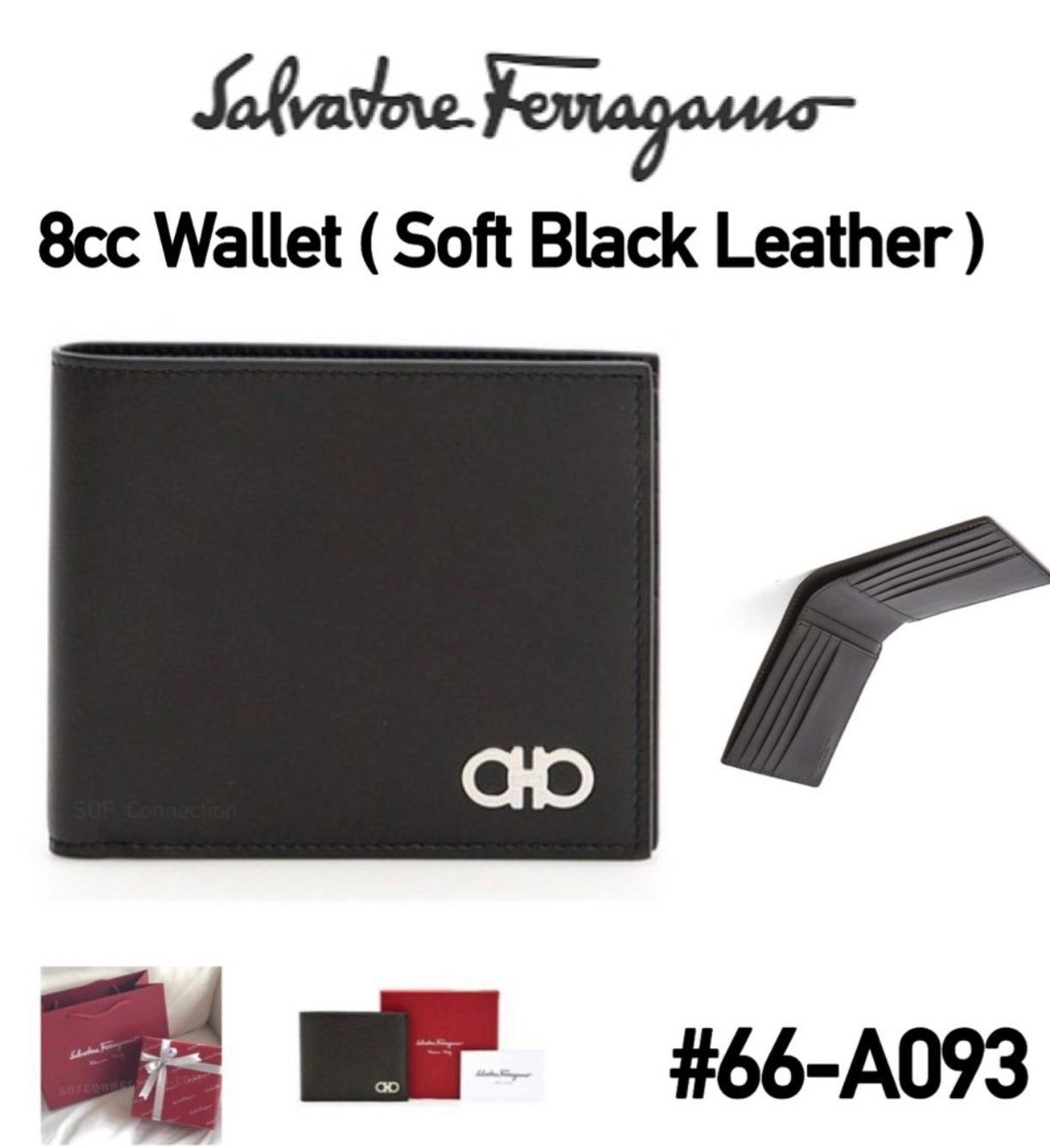 [8cc Wallet #66-A093] Salvatore Ferragamo Men’s Wallet - Soft Black Leather_0