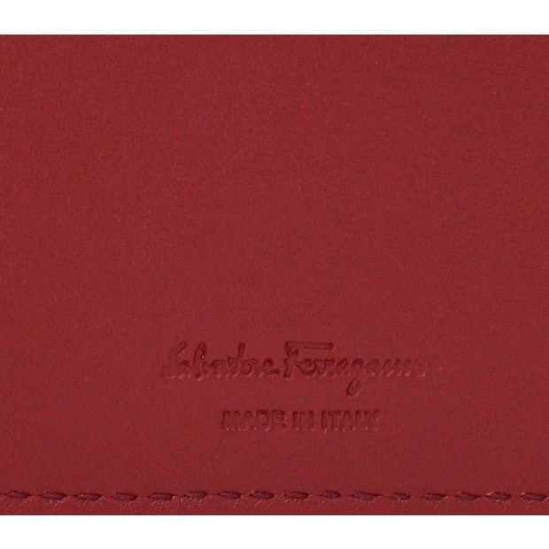 [6cc Card Wallet #66-A302] Salvatore Ferragamo Silver Double Ganchini_4