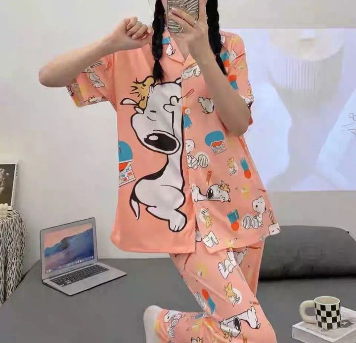 Snoopy cotton pyjama 2 pieces set_0